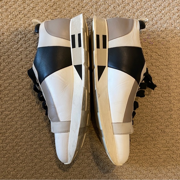 Hermès Men’s Rebus Low Top Black & White & Grey Leather Sneakers UK9 (EUR 42) - Picture 6 of 11